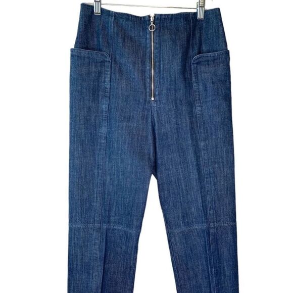 Tibi Wide Tapered Leg Zip Waist Jeans Sz 8 - Picture 1 of 6